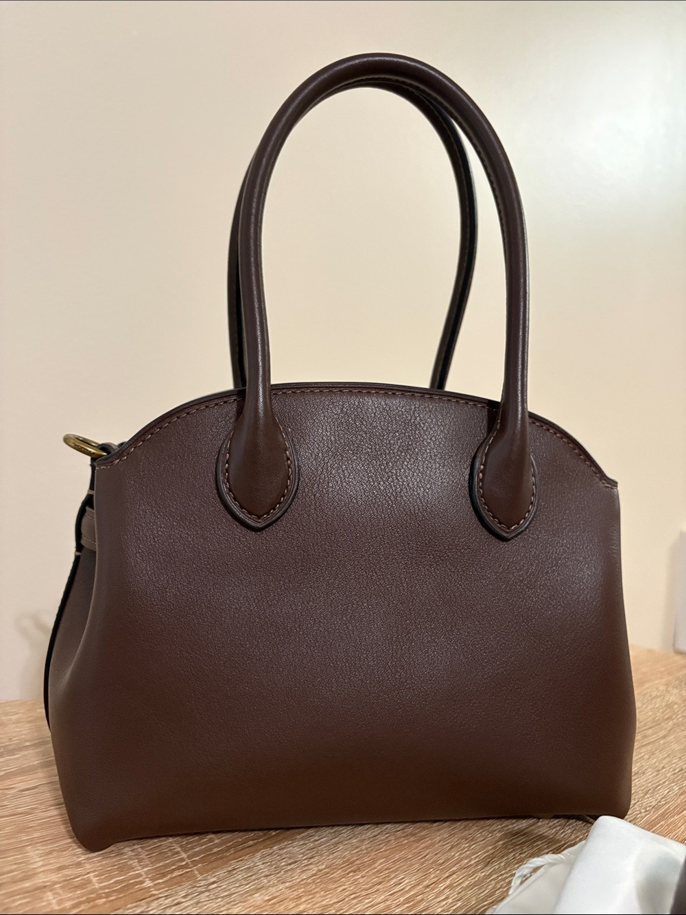 Coach Soft Empire Carryall Bag 21 Maple Brown Brass Leather Crossbody CCY99 - Picture 4 of 12